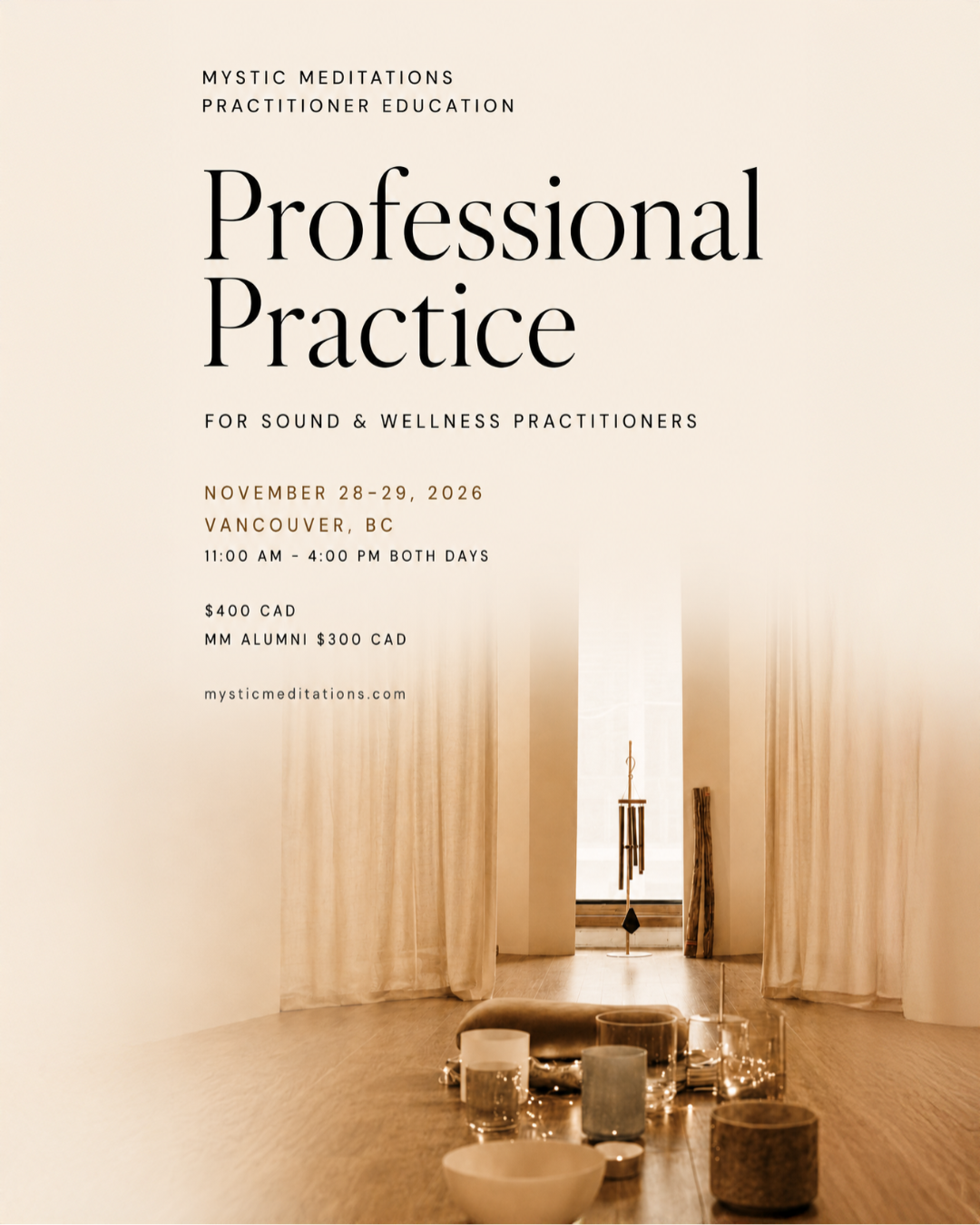 Sound Practitioner Training: Professional Practice Sound Practitioner Certification Vancouver | Mystic Meditations